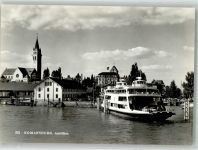 8590 Romanshorn Foto AK Auto - Fähre Hafen Kirche