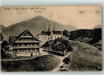6313 Menzingen Künstlerkarte Gasthaus u. Pension Gubel Kloster u. Kirche Rigi Zugerberg Pilatus sign.