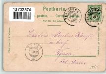 4495 Zeglingen 1902 BOAKC Lithographie Gasthaus Zum Hirsch und Mühle Handlung Th. Rickenbacher-Lang Der Giessen Gebrauchsspuren, bitte Scan genau beachten!