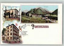 7504 Pontresina BOAKC Lithographie Hotel Pension Bernina M. Schmidt Dependance des Hotels