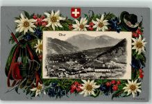 7000 Chur Coire Prägedruck Wappen Lithographie