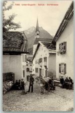 7550 Scuol Schuls - Unter Engadin Dorfstraße Viehwagen Kinder Kirche