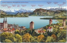 1940 - Luzern, Hofkirche, Museggtürme und die Alpen. K: Luzern. Schweiz. Nr. 5052.,Photoglob-Wehrli AG AKU1