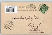 2416 Les Brenets 1901 - La Rue de la Gare Le Temple Bahnhof Kirche Fahrrad Cafe Gasthaus