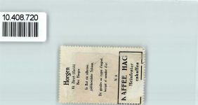 8810 Horgen - Vignette Wappen Kaffee Hag ca 1920-1940 Schwan