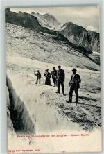 3823 Eigergletscher 1907 - Wandergruppe an der grossen Spalte