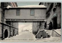 Hospiz Großer Sankt Bernhard Pass 1910 - Reception d un touriste hiver