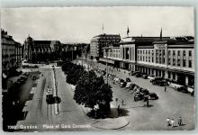 Genève Genf Place et Gare Cornavin Oldtimer Tram Bahnhof Schweiz