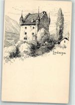 3953 Leuk Stadt Loèche-la-Ville Künstlerkarte sign. Meltzer Schloss Werbung Chocolats Ribet