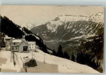 3825 Mürren Gebrauchsspuren Bahnhof Hotel Eiger Winter Ort handschriftlich