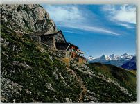 3762 Erlenbach im Simmental Foto AK Hüttenstempel Berghaus Stockhorn