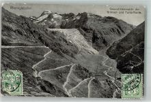 Grimsel 1906 Foto AK Rhonegletscher Furkapass Briefmarke Bildseite