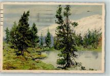 Piz Corvatsch Künstlerkarte Hahnensee Oberengadin Zuppinger