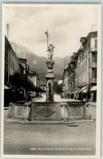 1950 Sion Sitten - Fontaine et rue du Grand Pont