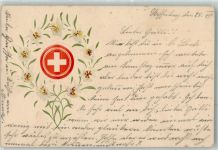 3612 Steffisburg 1905 Prägedruck Wappen Passepartout Blumen Ort lt. Stempel