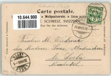 3612 Steffisburg 1905 Prägedruck Wappen Passepartout Blumen Ort lt. Stempel