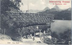 1913 - Brunnen, -Das Rütli-, Gründungsort (1291) der Schweiz auf einer Waldlichtung über dem Urnersee, AK zum Überseetag Brunnen 1913,Wehrli A.G. AKU1