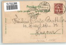 4103 Bottmingen 1898 BOAKC Lithographie Schloss Hotel Schloss Allee