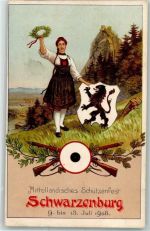 3150 Schwarzenburg 1908 - Schützenfest Tracht Wappen