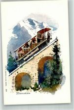 3825 Mürren Lithographie Bergbahn Mürrenbahn