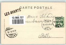 1833 Les Avants 1905 - Bahnpost Ambulant 18.3.05 1130 Winter Rodelbahn