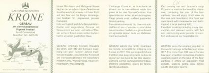 6442 Gersau KEINE AK Gasthaus Metzgerei Krone Innen- und Aussenansicht Klappkarte