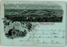 8570 Weinfelden 1898 Lithographie / Mondschein Rathaus