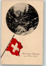 Winter Neujahr Flagge Motiv Schweiz