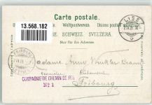 3250 Lyss 1901 Lithographie Gasthaus Kirche Feldpost Compagnie de Chemin de Fer Nr. 1