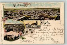 8630 Rüti ZH 1902 Lithographie Maschinenfabrik Kirche Kranken-Asyl