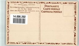 Lithographie Ja, dem Beitritt derr Schweiz zum Völkerbund Volksabstimmung 1920