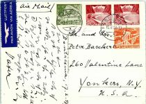 7504 Pontresina 1953 Winter Alp Languard Luftpost