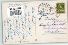 6353 Weggis 1923 Gebrauchsspuren Hafen Blick auf Pilatus