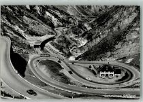 Schöllenen 1963 Foto AK Omnibus Auto Hotel Gotthardstrasse