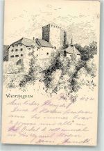 8570 Weinfelden 1921 Gebrauchsspuren Burg Radierung