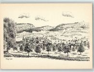 8228 Beggingen Künstlerkarte Lueged, da isch üsri Heimet! sign. Willi Brütsch