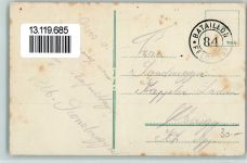 4800 Zofingen Gebrauchsspuren Kirche Thutbrunnen Hirschpark Vordere Hauptstraße Stempel Bataillon 84 Feldpost