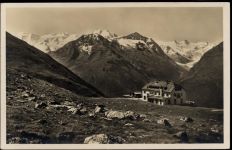um 1930/40 - Hotel Muottas-Kulm, Blick auf die Berninagruppe. K: Graubünden. Schweiz.,Engadin Press Co AKU1