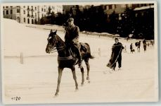 7500 St. Moritz Privatfoto AK Winter Skijöring