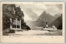 6377 Seelisberg 1901 - Die Tellskapelle am Vierwaldstättersee Seitenraddampfer Stadt Mailand