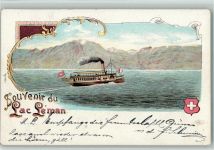 1800 Vevey 1901 Lithographie Gruss aus - Lac Leman