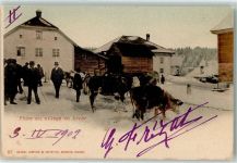 2520 La Neuveville 1902 - Foire au village en hiver Ort lt. Stempel
