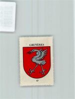 1663 Gruyères - Vignette Wappen Kaffee Hag ca 1920-1940 Kranich