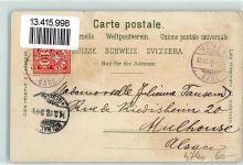 3954 Leukerbad Loèche-les-Bains 1898 Gebrauchsspuren Daubensee Pasage de la Gemmi Ponts sur le Rhone Lithographie