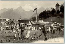 1660 Château-d´Oex Foto AK Sportplatz Gymkana