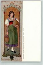 3000 Bern Berne - Trachtenmädchen Bern Simmental Pfeilersfigur im Kornhauskeller