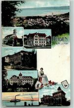 9410 Heiden 1907 - ev. Kirche Schulhaus Freihof Hotel Krone Bodensee Kurhalle