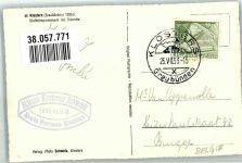 7250 Klosters 1953 Foto AK Hüttenstempel Skihaus Klosterser Schwendt