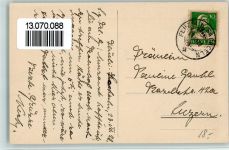 6072 Sachseln 1922 - Teilansicht, Stempel schlägt durch,.