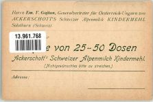 4500 Solothurn Soleure Werbe AK Achkerschott`s Alpenmilch Kindermehl